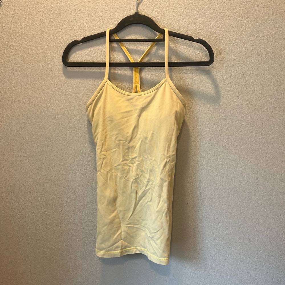 LuluLemon Thin strap top. Yellow size 4